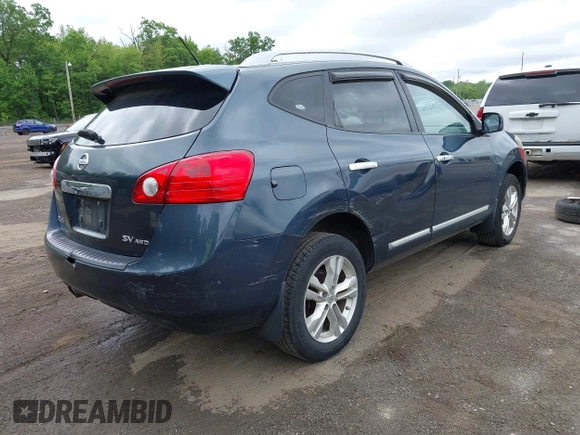 2013 Nissan Rogue S with VIN JN8AS5MV6DW628699, listed as a IAAI auction lot 42238159 with 239,632 mi miles and . Bid and sale history available at DreamBid. Image 4.