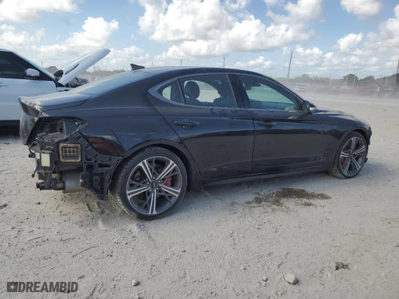 2024 Genesis G70 3.3T Sport Advanced with VIN KMTG54SE4RU136106, listed as a Copart auction lot 77546764 with 6,896 mi miles and Salvage Title. Bid and sale history available at carsss.com. Image 3.