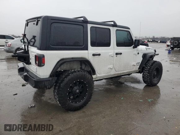 2020 Jeep Wrangler Unlimited Sport with VIN 1C4HJXDG4LW240492, listed as a Copart auction lot 43196635 with 56,602 mi miles and Clean title. Bid and sale history available at DreamBid. Image 3.