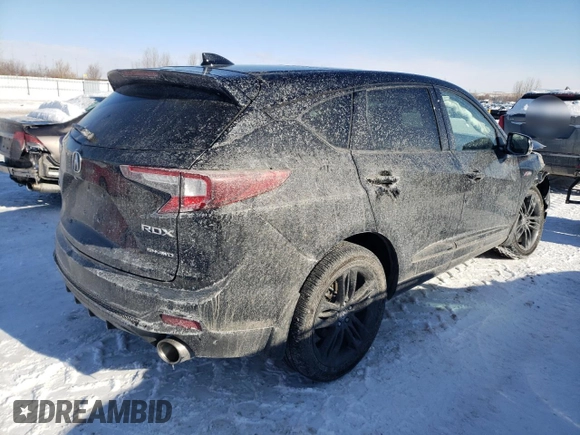 2023 Acura RDX w/A-Spec Package with VIN 5J8TC2H63PL803369, listed as a Copart auction lot 44546515 with 32,553 mi miles and Salvage title. Bid and sale history available at DreamBid. Image 3.