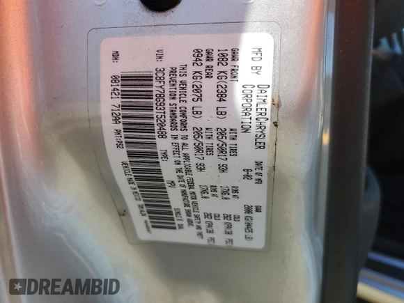 2003 Chrysler PT Cruiser GT z VIN 3C8FY78G93T520488, wystawiony jako Copart lot #46886265 z przebiegiem 137 160 mil mil oraz Szkoda całkowita • Salvage title. Historia ofert i sprzedaży dostępna na DreamBid. Obrazek 13.