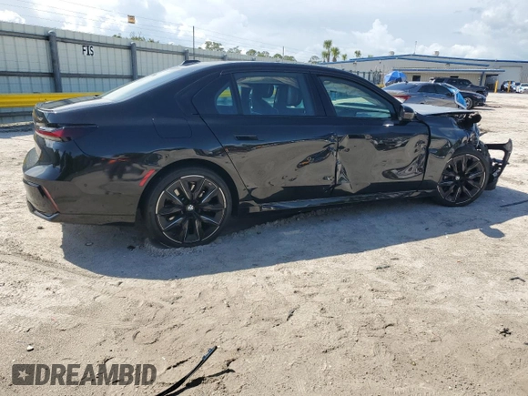 2023 BMW 7 Series 740i with VIN WBA23EH08PCM32908, listed as a Copart auction lot 59144245 with Not provided miles and Non repairable. Bid and sale history available at DreamBid. Image 3.