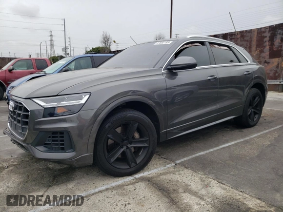2019 Audi Q8 Premium with VIN WA1AVAF19KD016537, listed as a Copart auction lot 47663195 with 70,409 mi miles and Salvage Title. Bid and sale history available at carsss.com. Image 1.