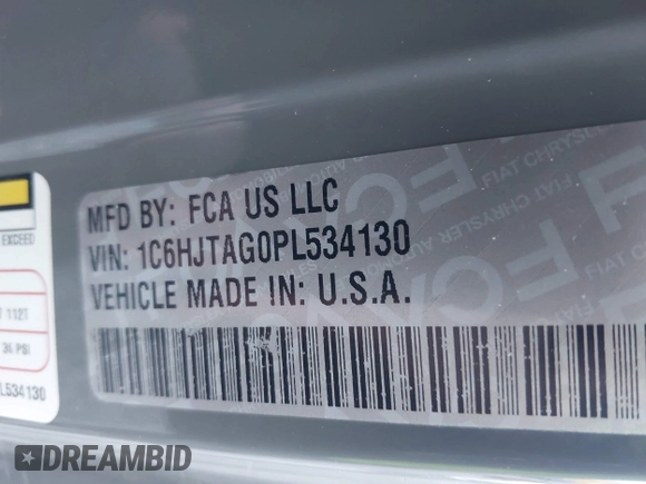 2023 Jeep Gladiator Sport S с VIN 1C6HJTAG0PL534130, выставлен на аукционе IAAI как лот 42842561 с пробегом 60 635 миль миль и . История ставок и продаж доступна на DreamBid. Изображение 9.