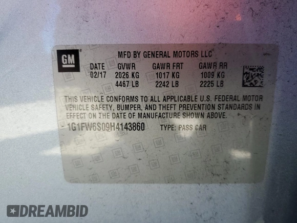 2017 Chevrolet Bolt EV LT with VIN 1G1FW6S09H4143860, listed as a Copart auction lot 61221355 with 115,274 mi miles and Non repairable. Bid and sale history available at DreamBid. Image 12.