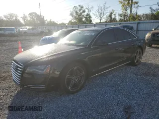 2013 Audi A8 4.0L with VIN WAUA2AFD9DN010661, listed as a Copart auction lot 49110805 with 104,258 mi miles and Salvage title. Bid and sale history available at DreamBid. Image 1.