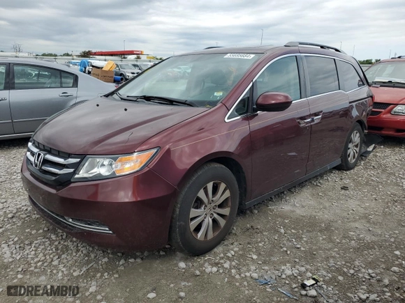 2016 Honda Odyssey EX-L with VIN 5FNRL5H69GB020974, listed as a Copart auction lot 55695684 with 78,603 mi miles and Non Repairable. Bid and sale history available at carsss.com. Image 1.