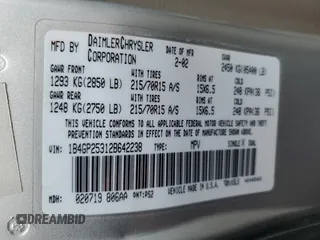 2002 Dodge Caravan SE with VIN 1B4GP25312B642238, listed as a Copart auction lot 52728865 with 83,341 mi miles and Clean Title. Bid and sale history available at carsss.com. Image 13.