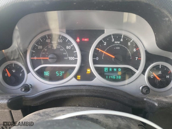 2008 Jeep Wrangler Unlimited Sahara with VIN 1J4GA59108L654912, listed as a Copart auction lot 48170345 with 114,638 mi miles and Salvage Title. Bid and sale history available at carsss.com. Image 9.