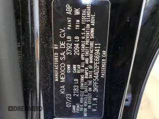 2023 Kia Forte GT-Line with VIN 3KPF54AD2PE669411, listed as a Copart auction lot 53907675 with 41,951 mi miles and Clean Title. Bid and sale history available at carsss.com. Image 12.