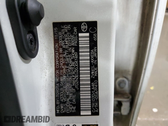 2016 Toyota Prius Two z VIN JTDZN3EU2GJ047489, wystawiony jako Copart lot #51177725 z przebiegiem 104 820 mil mil oraz Szkoda całkowita • Salvage title. Historia ofert i sprzedaży dostępna na DreamBid. Obrazek 12.