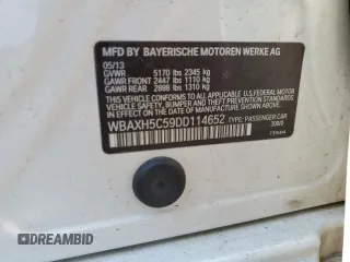 2013 BMW 5 Series 528i xDrive with VIN WBAXH5C59DD114652, listed as a Copart auction lot 59970575 with Not provided miles and Salvage title. Bid and sale history available at DreamBid. Image 13.