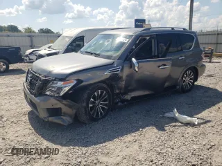 2020 Nissan Armada SL with VIN JN8AY2ND7L9109709, listed as a Copart auction lot 69056124 with 53,593 mi miles and Salvage Title. Bid and sale history available at carsss.com. Image 1.