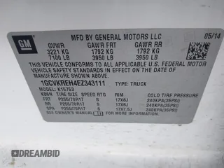 2014 Chevrolet Silverado 1500 LT with VIN 1GCVKREH4EZ343111, listed as a IAAI auction lot 41339803 with 185,314 mi miles and . Bid and sale history available at DreamBid. Image 9.