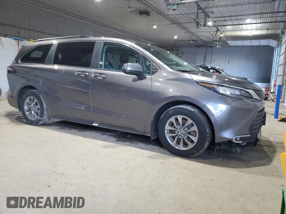 2023 Toyota Sienna XLE with VIN 5TDJSKFC8PS105498, listed as a Copart auction lot 85505984 with 57,823 mi miles and Salvage Title. Bid and sale history available at carsss.com. Image 4.