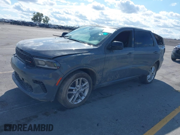 2023 Dodge Durango GT with VIN 1C4RDJDG5PC676848, listed as a IAAI auction lot 40427496 with 25,587 mi miles and . Bid and sale history available at DreamBid. Image 2.