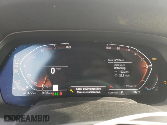 2023 BMW X5 xDrive40i with VIN 5UXCR6C05P9N44807, listed as a Copart auction lot 51568483 with 22,735 mi miles and . Bid and sale history available at DreamBid. Image 9.
