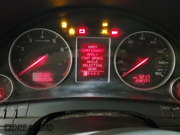 2003 Audi A4 1.8T with VIN WAULC68E53A191241, listed as a Copart auction lot 70051454 with 228,777 mi miles and Salvage Title. Bid and sale history available at carsss.com. Image 9.