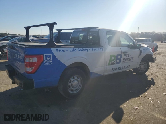 2022 Ford F-150 XL with VIN 1FTEX1CBXNKF01283, listed as a Copart auction lot 47600675 with 53,189 mi miles and Salvage title. Bid and sale history available at DreamBid. Image 3.