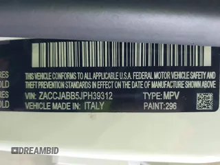 2018 Jeep Renegade Altitude z VIN ZACCJABB5JPH39312, wystawiony jako IAAI lot #41299852 z przebiegiem 81 019 mil mil oraz . Historia ofert i sprzedaży dostępna na DreamBid. Obrazek 9.