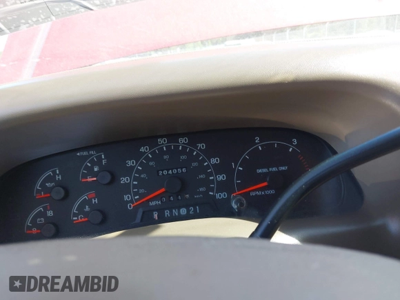 2000 Ford F-250 XL with VIN 1FTNX21F9YEE52396, listed as a IAAI auction lot 42058539 with 204,056 mi miles and . Bid and sale history available at DreamBid. Image 7.