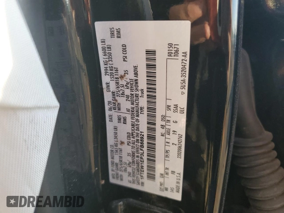2020 Ford F-150 XL with VIN 1FTEW1EP3LFB88921, listed as a Copart auction lot 48323205 with Not Provided miles and Clean Title. Bid and sale history available at carsss.com. Image 13.