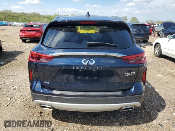 2021 Infiniti QX50 Essential z VIN 3PCAJ5CB2MF107683, wystawiony jako Copart lot #55672015 z przebiegiem 67 585 mil mil oraz Szkoda całkowita • Salvage title. Historia ofert i sprzedaży dostępna na DreamBid. Obrazek 6.