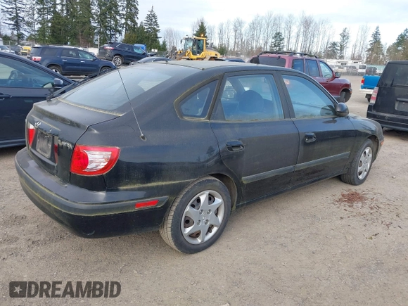 2005 Hyundai Elantra GLS with VIN KMHDN56D25U177803, listed as a IAAI auction lot 41737872 with 189,693 mi miles and . Bid and sale history available at DreamBid. Image 4.