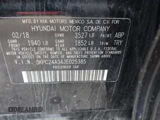 2018 Hyundai Accent SE with VIN 3KPC24A34JE025385, listed as a IAAI auction lot 40833564 with 75,012 mi miles and . Bid and sale history available at carsss.com. Image 9.