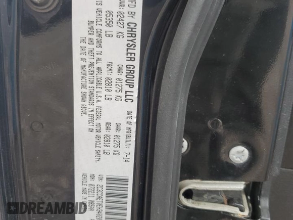2014 Chrysler 300 with VIN 2C3CCAET0EH340205, listed as a Copart auction lot 86456194 with 100,310 mi miles and Salvage Title. Bid and sale history available at carsss.com. Image 12.
