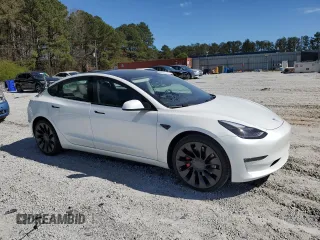 2023 Tesla Model 3 Performance with VIN 5YJ3E1ECXPF551216, listed as a Copart auction lot 49398655 with 34,903 mi miles and Salvage Title. Bid and sale history available at carsss.com. Image 4.
