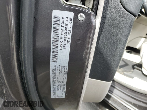 2020 Chrysler Pacifica Limited с VIN 2C4RC1GG8LR271406, выставлен на аукционе Copart как лот 48525205 с пробегом 96 125 миль миль и Списание • Salvage title. История ставок и продаж доступна на DreamBid. Изображение 13.