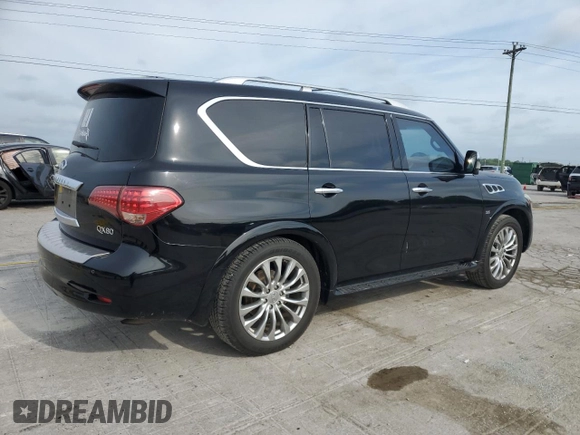 2015 Infiniti QX80 z VIN JN8AZ2ND5F9770320, wystawiony jako Copart lot #55305965 z przebiegiem 168 832 mil mil oraz Czysty tytuł • Clean title. Historia ofert i sprzedaży dostępna na DreamBid. Obrazek 3.