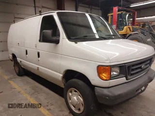 2007 Ford Econoline Cargo Commercial with VIN 1FTNE14W47DA86573, listed as a IAAI auction lot 41294485 with 197,325 mi miles and . Bid and sale history available at DreamBid. Image 1.
