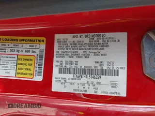 2020 Ford Mustang EcoBoost with VIN 1FA6P8TH1L5146359, listed as a IAAI auction lot 42136103 with Not provided miles and . Bid and sale history available at DreamBid. Image 9.