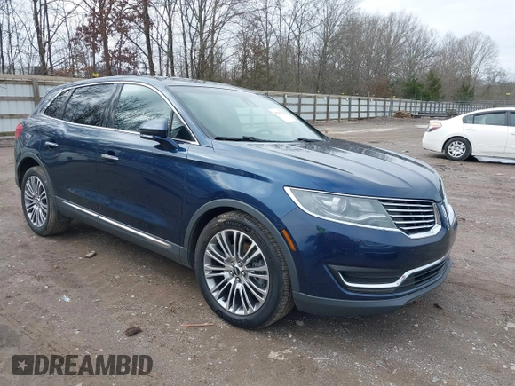 2017 Lincoln MKX Reserve with VIN 2LMPJ6LR4HBL26385, listed as a IAAI auction lot 41543226 with 59,562 mi miles. Bid and sale history available at carsss.com. Image 1.