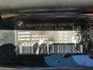 2007 BMW 3 Series 328xi with VIN WBAWC33587PD05936, listed as a Copart auction lot 71975674 with 203,431 mi miles and Clean Title. Bid and sale history available at DreamBid. Image 12.