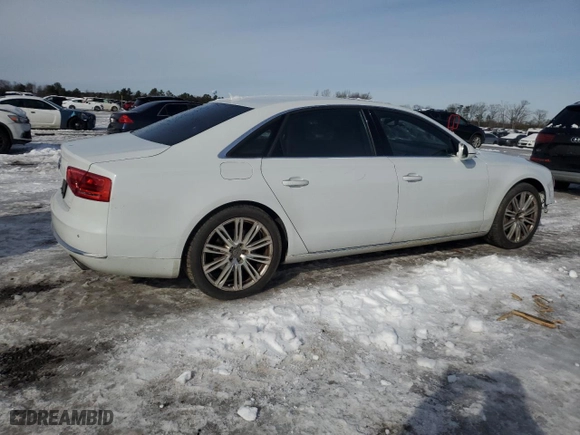 2013 Audi A8 L 3.0L with VIN WAURGAFD3DN019652, listed as a Copart auction lot 87734355 with 110,000 mi miles and Salvage Title. Bid and sale history available at carsss.com. Image 3.