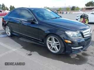 2013 Mercedes-Benz C-Class C 250 Sport with VIN WDDGF4HBXDA786292, listed as a IAAI auction lot 42012015 with 104,482 mi miles. Bid and sale history available at carsss.com. Image 1.