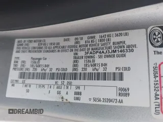 2018 Ford Fiesta S with VIN 3FADP4AJ3JM146330, listed as a IAAI auction lot 42268110 with Not provided miles and . Bid and sale history available at DreamBid. Image 9.