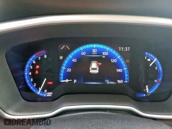 2022 Toyota Corolla Cross XLE with VIN 7MUDAAAG2NV013780, listed as a Copart auction lot 53491285 with 42,456 mi miles and Salvage title. Bid and sale history available at DreamBid. Image 9.
