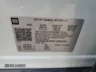 2023 Chevrolet Traverse RS with VIN 1GNERJKWXPJ280265, listed as a Copart auction lot 85312374 with 17,597 mi miles and Salvage Title. Bid and sale history available at carsss.com. Image 13.