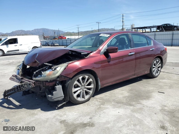 2015 Honda Accord Sedan Sport with VIN 1HGCR2F53FA017798, listed as a Copart auction lot 49866295 with 279019 miles and Salvage Title. Bid and sale history available at carsss.com. Image 1.
