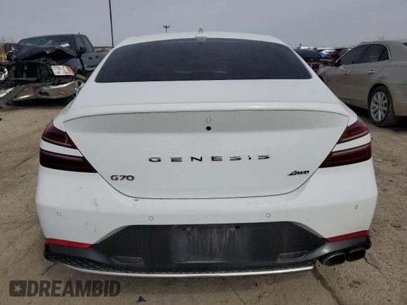 2022 Genesis G70 2.0T with VIN KMTG34TAXNU092852, listed as a Copart auction lot 49337835 with 37,413 mi miles and Salvage title. Bid and sale history available at DreamBid. Image 6.