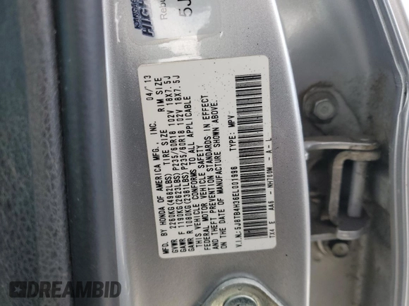 2014 Acura RDX with VIN 5J8TB4H36EL001996, listed as a Copart auction lot 46243585 with 197,943 mi miles and Salvage title. Bid and sale history available at DreamBid. Image 15.