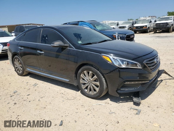 2017 Hyundai Sonata Sport with VIN 5NPE34AF2HH580647, listed as a Copart auction lot 52168185 with 149,613 mi miles and Salvage Title. Bid and sale history available at DreamBid. Image 4.