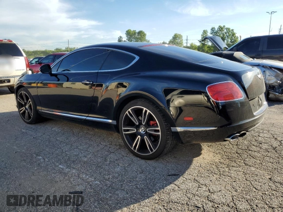 2014 Bentley Continental GT with VIN SCBFT7ZA2EC090234, listed as a Copart auction lot 52746304 with 40,309 mi miles and Salvage Title. Bid and sale history available at DreamBid. Image 2.