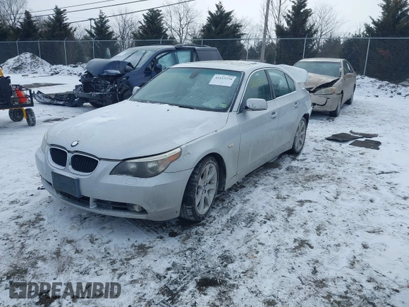 2004 BMW 5 Series 530i with VIN WBANA73524B047329, listed as a IAAI auction lot 41613554 with 240,000 mi miles and . Bid and sale history available at carsss.com. Image 2.