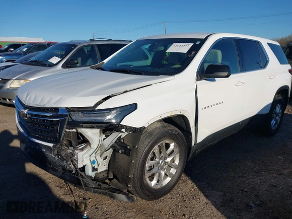 2022 Chevrolet Traverse LS z VIN 1GNERFKW4NJ132381, wystawiony jako IAAI lot #41822204 z przebiegiem 85 110 mil mil oraz . Historia ofert i sprzedaży dostępna na DreamBid. Obrazek 16.