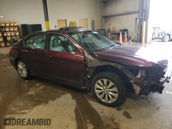 2013 Honda Accord Sdn EX-L with VIN 1HGCR2F81DA254281, listed as a Copart auction lot 52910555 with 131,654 mi miles and Salvage Title. Bid and sale history available at carsss.com. Image 4.